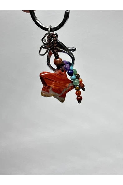 gemsartdeco JASPER DOĞALTAŞ ANAHTARLIK CHARM YILDIZ - Resim 4