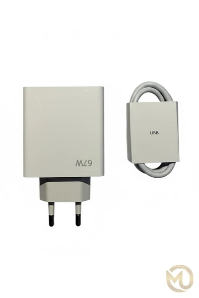 Akım korumalı USB ve Type-C portlu 5.0A 67W Kablolu Hızlı Şarj Adaptörü ürün görseli