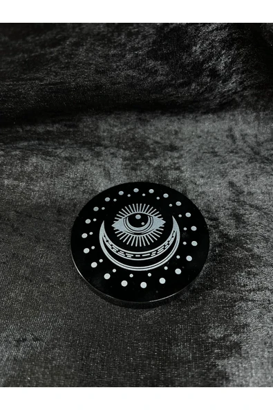 gemsartdeco OBSİDYEN AYNA SEMBOLLÜ 10 CM ürün görseli