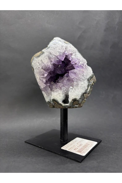 gemsartdeco BREZİLYA AMETİST DOĞALTAŞ SİYAH DEMİR STANTLI ürün görseli 1