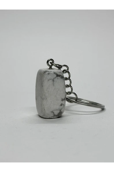 gemsartdeco HAVLİT DOĞALTAŞ ANAHTARLIK CHARM PRİZMA - Resim 2