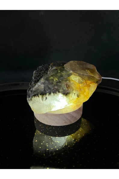 gemsartdeco Rutilli Kuvars Doğaltaş Alaca Taşı Ruhsal- Fiziksel Denge Lambası ürün görseli