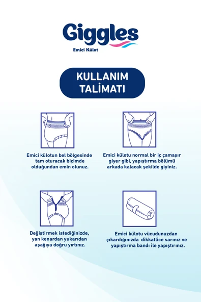 Giggles Yetişkin Emici Külot Hasta Bezi Large 1 Paket (8 Adet) - Resim 4
