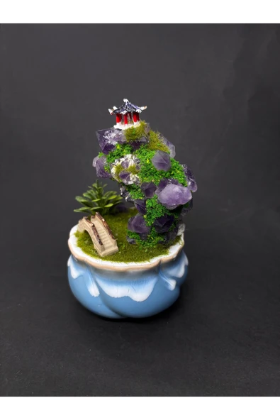 gemsartdeco AMETİST PORSELENLİ DOĞALTAŞ - Resim 3