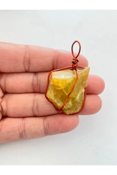 gemsartdeco Sarı Opal Doğaltaş Kolye Ucu ürün görseli