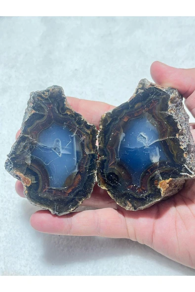 gemsartdeco İkiz Agat Doğaltaş - Resim 2