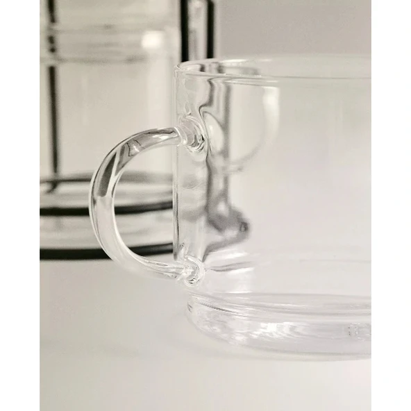 MDB Standlı Borosilikat 4'lü Fincan Seti - Resim 3