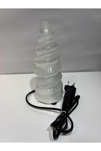 gemsartdeco SELENİT DOĞALTAŞ HELEZON LAMBA - Resim 4