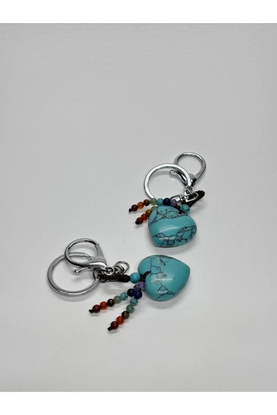 gemsartdeco TURKUAZ DOĞALTAŞ ANAHTARLIK CHARM - Resim 4