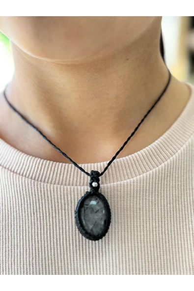 gemsartdeco VALİDE SULTAN TAŞI RUTİLLİ KUVARS KOLYE ürün görseli