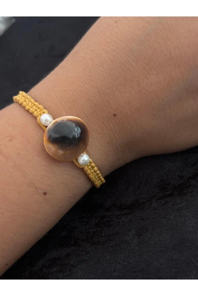 gemsartdeco YILANCIK ŞİFA - AĞRI BİLEKLİĞİ SARI ürün görseli 1