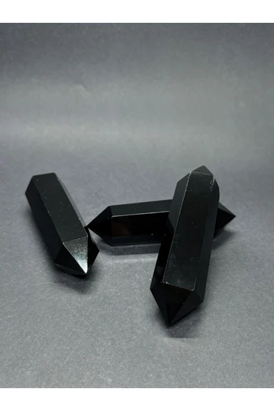 gemsartdeco KORUYUCU OBSİDYEN ÇİFT KAZIK UÇLU DOĞALTAŞ - Resim 4