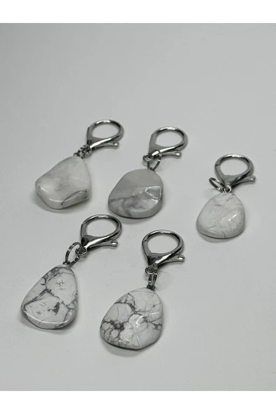 gemsartdeco HAVLİT DOĞALTAŞ ANAHTARLIK CHARM DAMLA - Resim 5