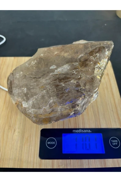 gemsartdeco Dev Boy Dumanlı Kuvars Doğaltaş Lamba- Radyasyon Önleyici Huzur Lambası - Resim 3