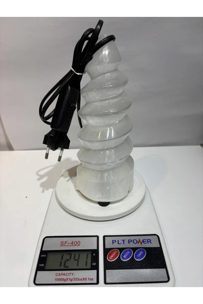 gemsartdeco SELENİT DOĞALTAŞ HELEZON LAMBA - Resim 8