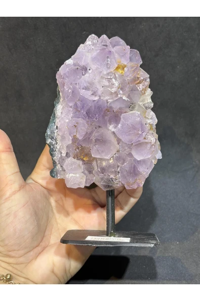 gemsartdeco BREZİLYA AMETİST DOĞALTAŞ SİYAH DEMİR STANTLI ürün görseli 1