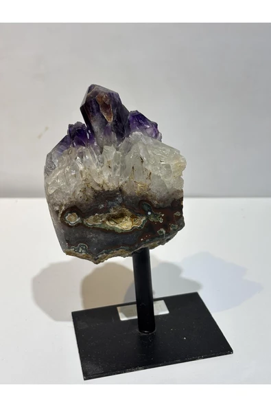 gemsartdeco BREZİLYA AMETİST DOĞALTAŞ SİYAH DEMİR STANTLI - Resim 4