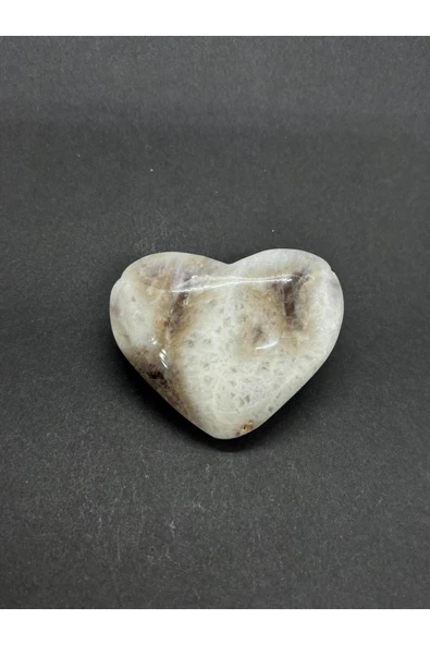 gemsartdeco BEYAZ KALSİD KALP PALMSTONE DOĞALTAŞ ürün görseli