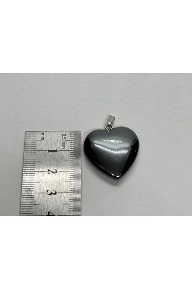 gemsartdeco HEMATİT DOĞALTAŞ KOLYE UCU KALP - Resim 6