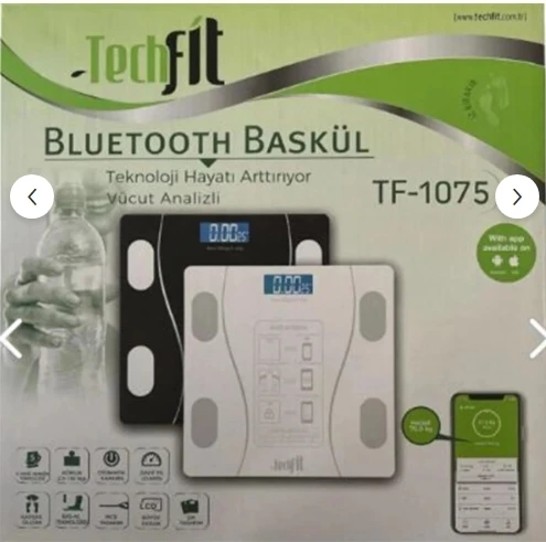 Techfit Vücut Analizli Dijital Baskül TF-1075 (Bluetooth Özellikli) Hassas Ölçüm (2.5-180kg) ürün görseli 1