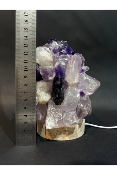 gemsartdeco AMETİST DOĞALTAŞ LAMBA - Resim 6