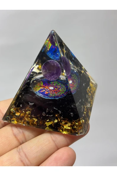 gemsartdeco OBSİDYEN KORUMA KALKANI ORGONİTİ - Resim 2