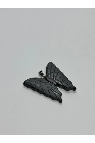 gemsartdeco ŞUNGİT DOĞALTAŞ KOLYE UCU KELEBEK ürün görseli