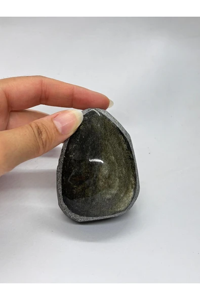 gemsartdeco GÖZ OBSİDYEN GOLD XXL BOY - Resim 3