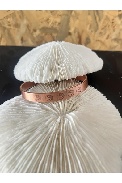 gemsartdeco BAKIR BİLEKLİK YING YANG DENGE - Resim 3