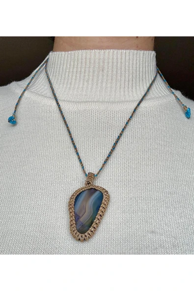 gemsartdeco ENERJİ DÜZENLEYİCİ AKİK KOLYE DALGALI MAVİ - Resim 4