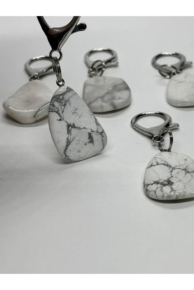 gemsartdeco HAVLİT DOĞALTAŞ ANAHTARLIK CHARM DAMLA - Resim 3