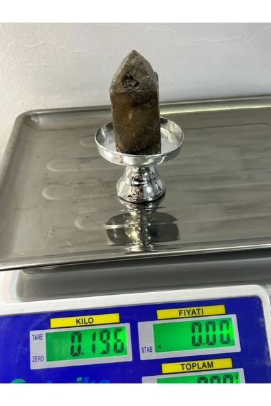 gemsartdeco Dumanlı Kuvars Kule Doğaltaş Stantlı - Resim 5