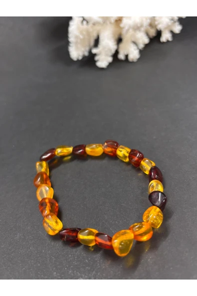 gemsartdeco TAMBURLU KEHRİBAR LİTVANYA BİLEKLİK - Resim 2