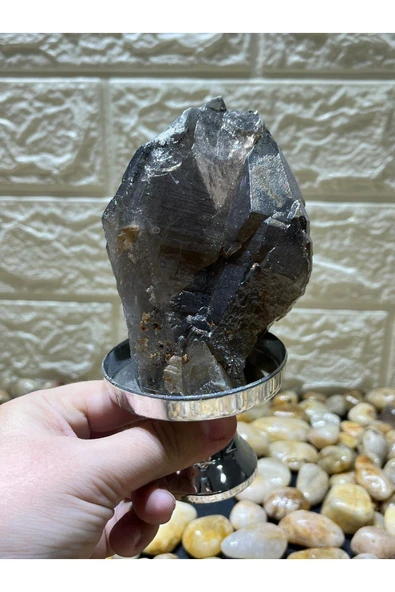 gemsartdeco Morion Kuvars Doğaltaş Özel Stantlı ürün görseli