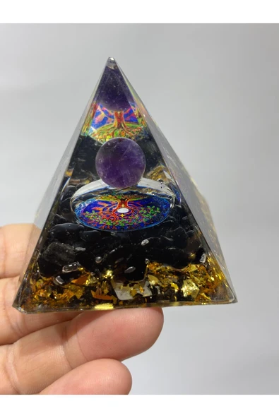 gemsartdeco OBSİDYEN KORUMA KALKANI ORGONİTİ - Resim 3