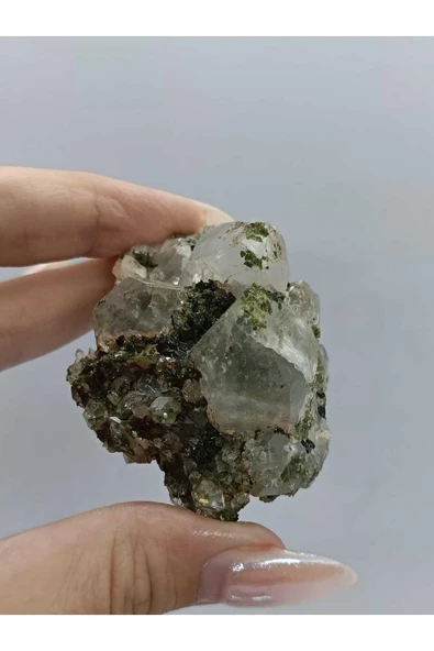 gemsartdeco Koleksiyonluk Epidotlu Kuvars Doğaltaş - Resim 2