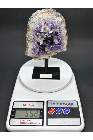 gemsartdeco BREZİLYA AMETİST DOĞALTAŞ SİYAH DEMİR STANTLI - Resim 5