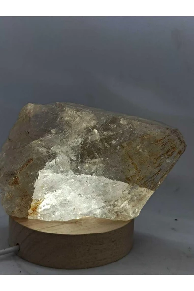 gemsartdeco Kristal Kuvars Doğaltaş Ham Kütle Huzur Lamba - Resim 4