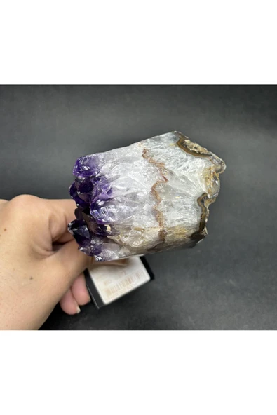 gemsartdeco BREZİLYA AMETİST DOĞALTAŞ SİYAH DEMİR STANTLI - Resim 6