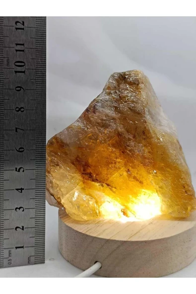 gemsartdeco Sitrin  Doğaltaş Ham Kütle Lamba - Resim 5