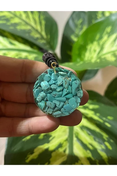 gemsartdeco Turkuaz Doğaltaş Orgonit Kolye - Resim 2