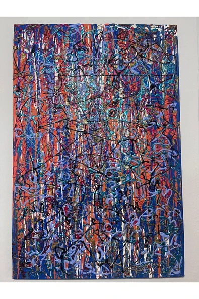 gemsartdeco Parlak Karışık Renkli Soyut Çocuk Genç Odası Tablo ürün görseli