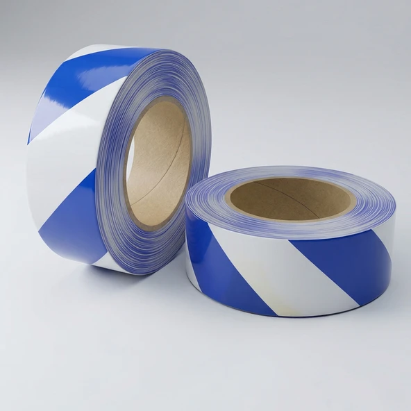 Reflektörlü Bant 5cm x 1m Mavi Beyaz Gece Görünürlüğü Artıran Güçlü Yapışkanlı Güvenlik Uyarı Şeridi - Resim 3