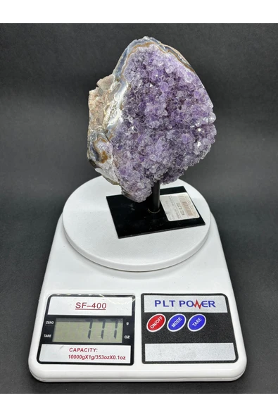 gemsartdeco BREZİLYA AMETİST DOĞALTAŞ SİYAH DEMİR STANTLI - Resim 6