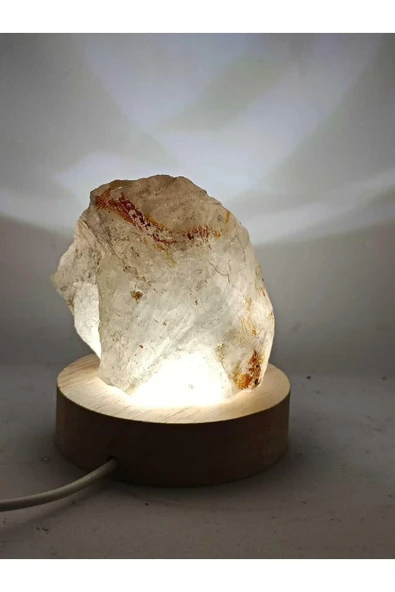 gemsartdeco Kristal Kuvars Doğaltaş Ham Kütle Huzur Lamba ürün görseli
