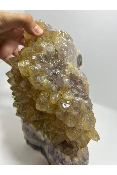 gemsartdeco Ametist Özel Koleksiyonluk Pozitif Enerji Doğaltaş Kütle - Resim 4