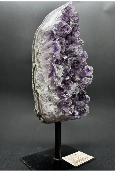 gemsartdeco BREZİLYA AMETİST DOĞALTAŞ SİYAH DEMİR STANTLI - Resim 3