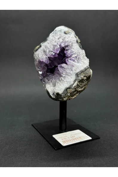 gemsartdeco BREZİLYA AMETİST DOĞALTAŞ SİYAH DEMİR STANTLI - Resim 5