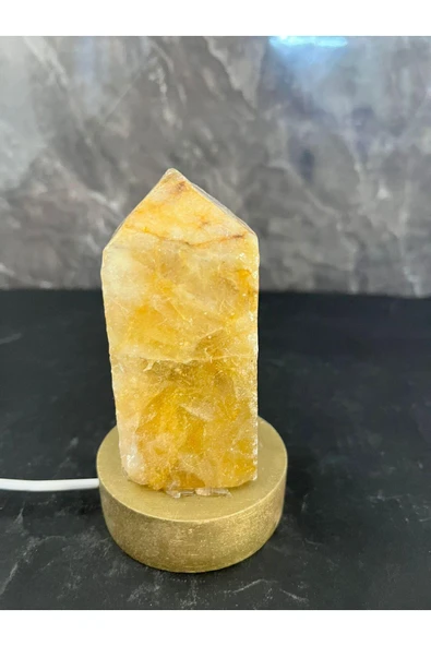 gemsartdeco Sitrin Doğaltaş Lamba - Resim 3