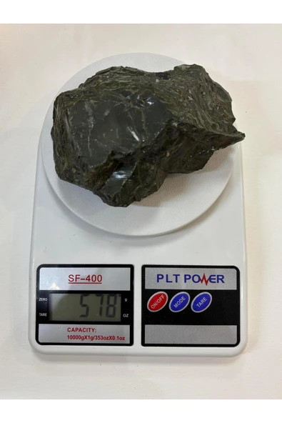 gemsartdeco Yeşil Obsidyen Duygu Taşı Doğaltaş Kütle - Resim 4